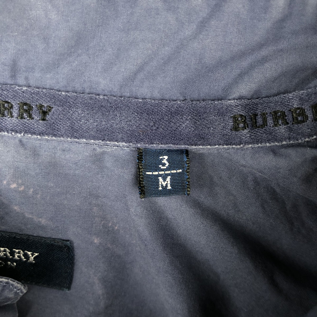 Burberry's London Short-Sleeve Button-Down Shirt, Men's Size M (approx.) unclear navy blue type Vintage Second Hand