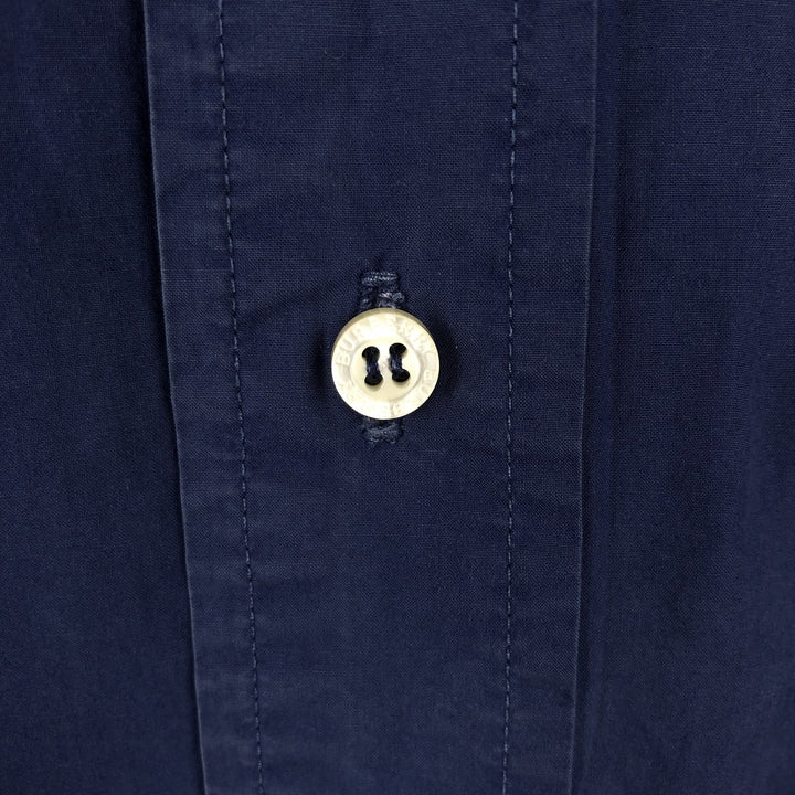 Burberry's London Short-Sleeve Button-Down Shirt, Men's Size M (approx.) unclear navy blue type Vintage Second Hand