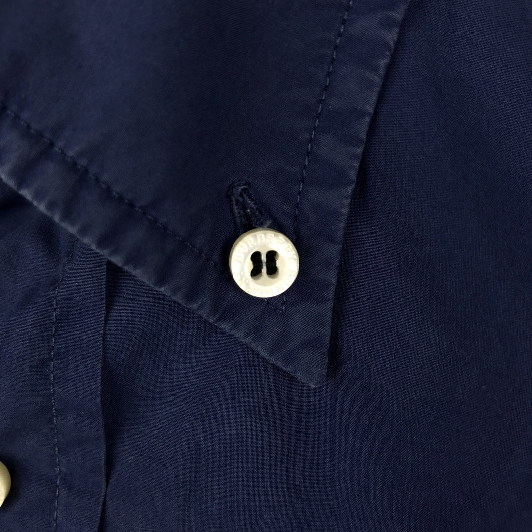Burberry's London Short-Sleeve Button-Down Shirt, Men's Size M (approx.) unclear navy blue type Vintage Second Hand