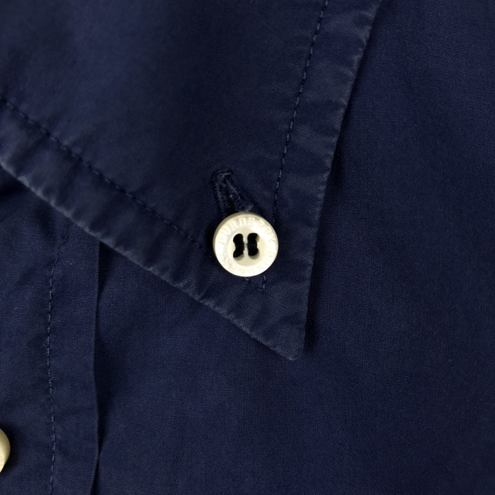 Burberry's London Short-Sleeve Button-Down Shirt, Men's Size M (approx.) unclear navy blue type Vintage Second Hand