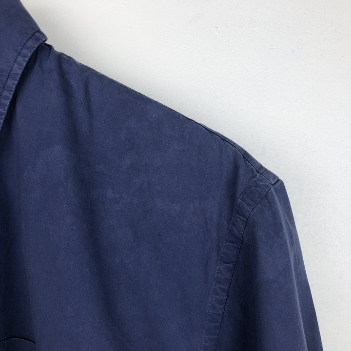 Burberry's London Short-Sleeve Button-Down Shirt, Men's Size M (approx.) unclear navy blue type Vintage Second Hand