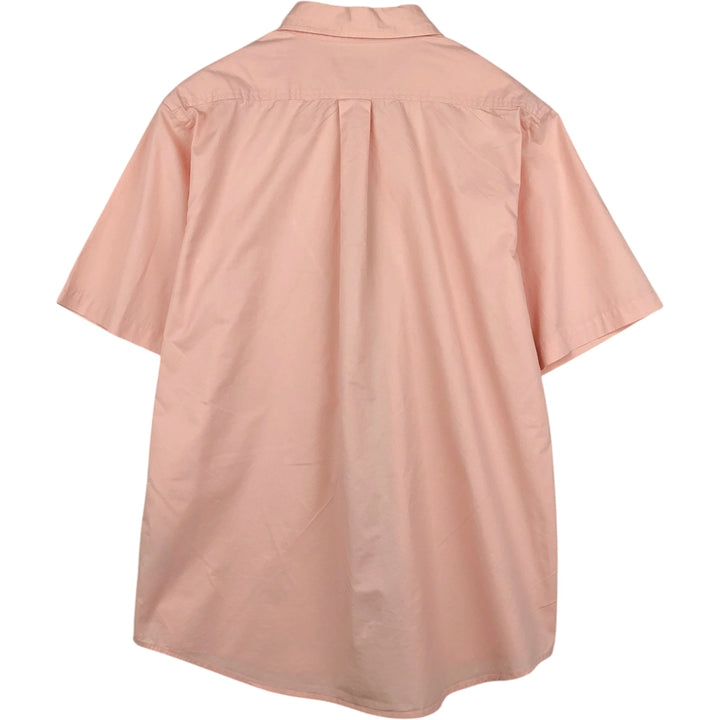 Burberry's BURBERRY LONDON Short-Sleeve Cotton Shirt, Made in England, Men's Size XL (approx.) cotton pink type Vintage Second Hand