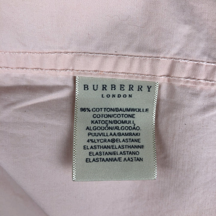 Burberry's BURBERRY LONDON Short-Sleeve Cotton Shirt, Made in England, Men's Size XL (approx.) cotton pink type Vintage Second Hand