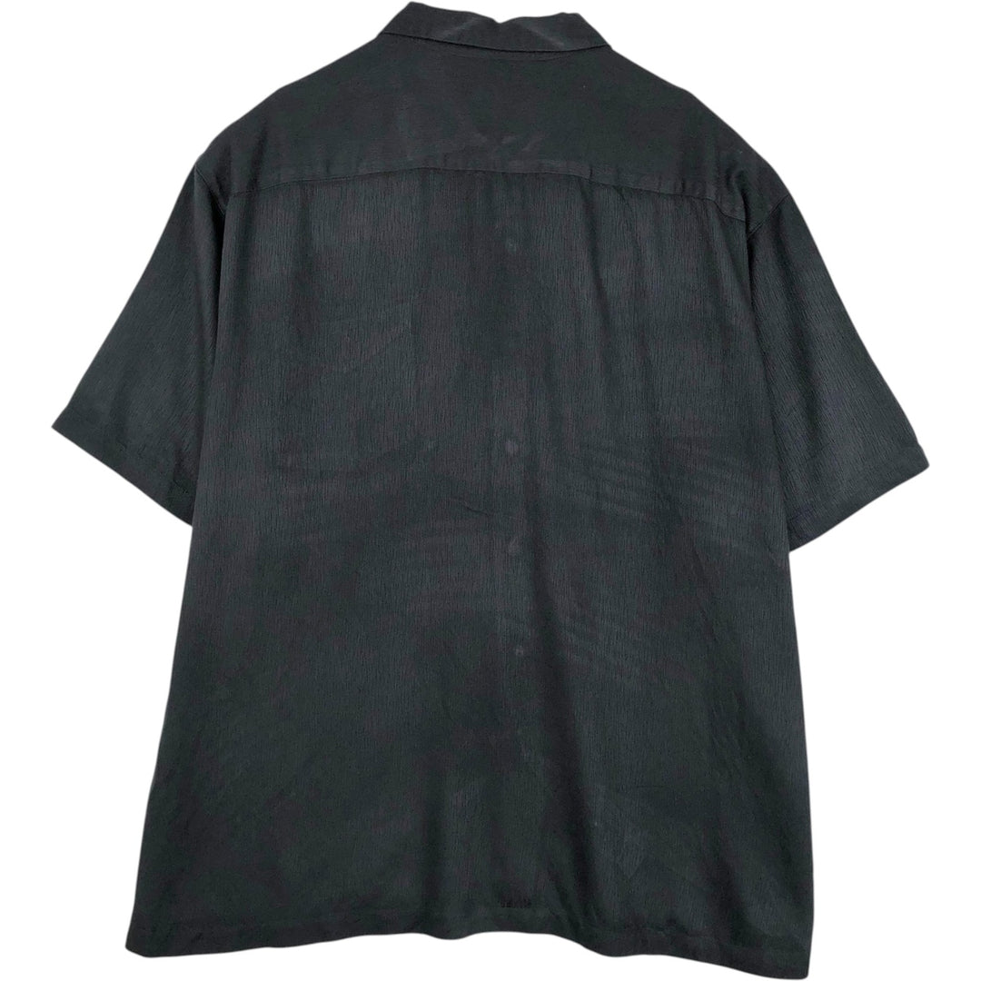 Batik Bay Wide Collar Short Sleeve Rayon Shirt, Boxy Shirt, Men's XXL Equivalent Rayon black type Vintage Second Hand