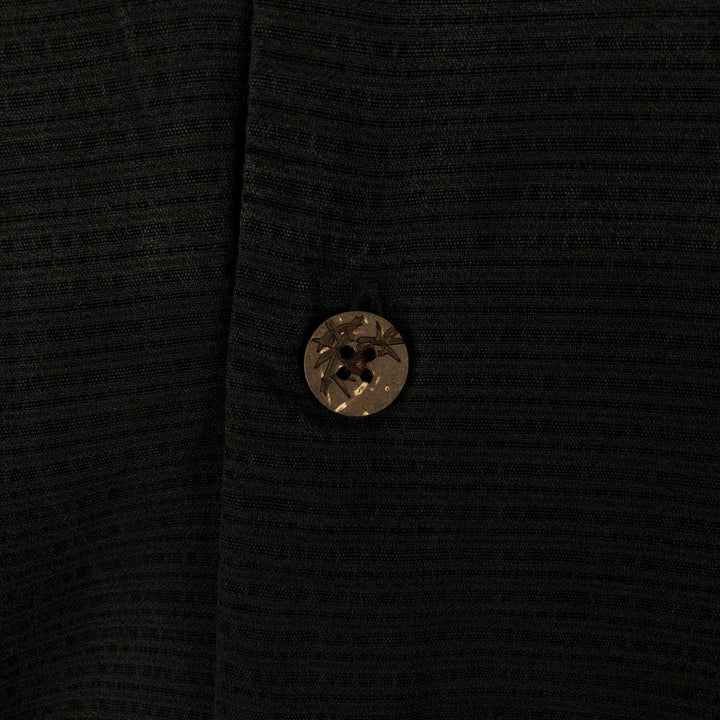 Tommy Bahama striped pattern short-sleeved open-collar silk shirt, boxy fit, men's size XL. silk black type Vintage Second Hand