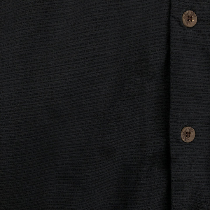 Tommy Bahama striped pattern short-sleeved open-collar silk shirt, boxy fit, men's size XL. silk black type Vintage Second Hand