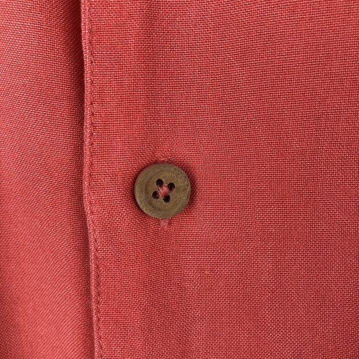 Scandia Woods Short-Sleeve Open-Collar Rayon Shirt, Men's Size L (Equivalent), Boxy Shirt Rayon pink type Vintage Second Hand