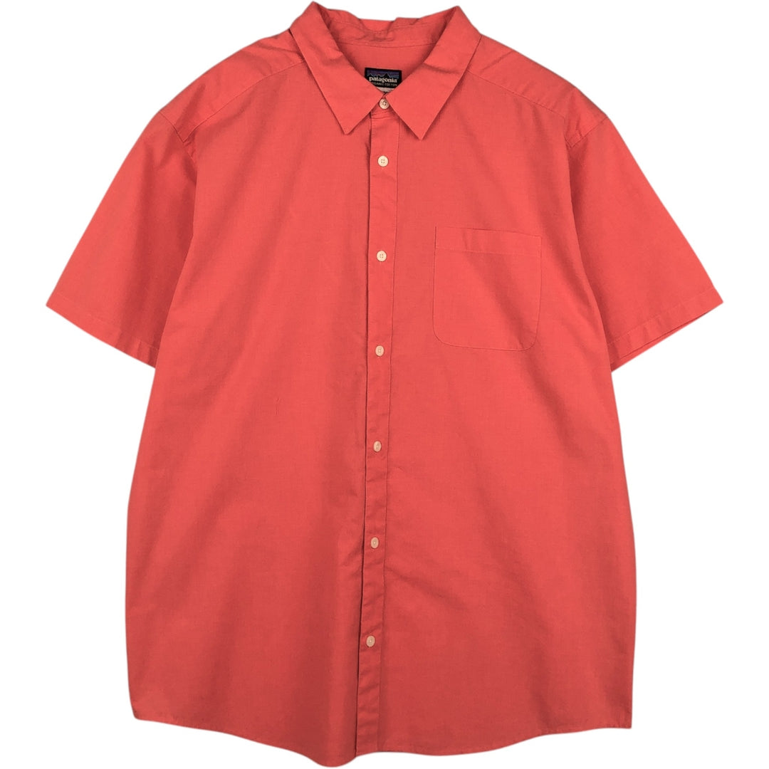 Patagonia Organic Cotton Men's Go To Shirt 52690SP14 Short Sleeve Poly-Cotton Shirt (Men's XL equivalent) Organic cotton coral Vintage Second Hand