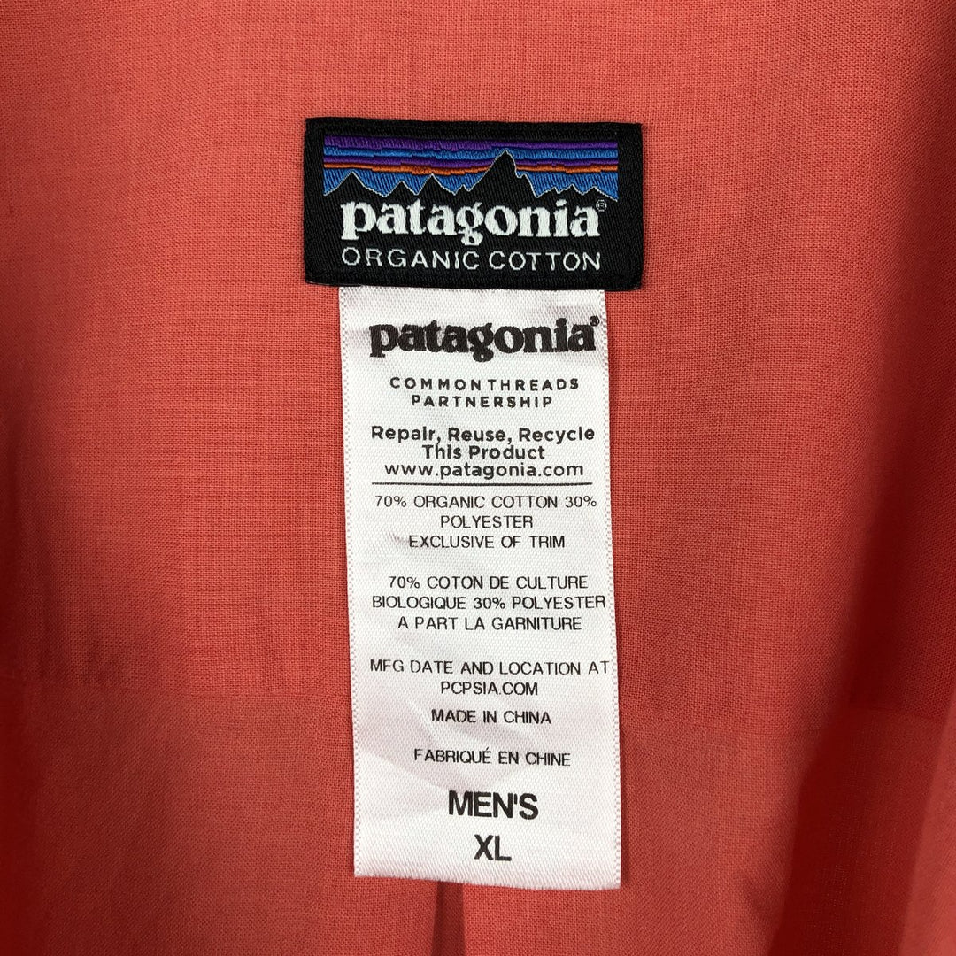 Patagonia Organic Cotton Men's Go To Shirt 52690SP14 Short Sleeve Poly-Cotton Shirt (Men's XL equivalent) Organic cotton coral Vintage Second Hand
