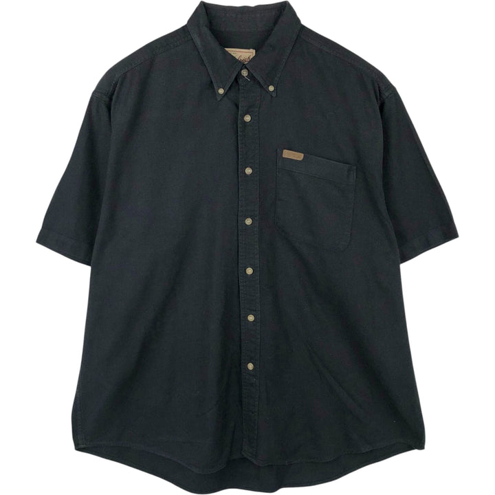 2000'S Woolrich Short-Sleeve Button-Down Shirt, Men's Size XL (approx.) cotton black type Vintage Second Hand