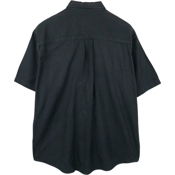 2000'S Woolrich Short-Sleeve Button-Down Shirt, Men's Size XL (approx.) cotton black type Vintage Second Hand