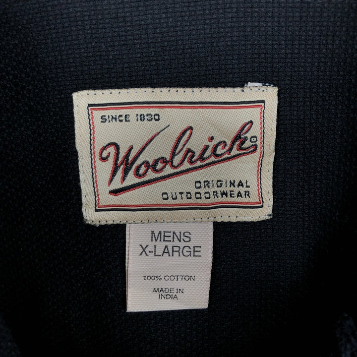 2000'S Woolrich Short-Sleeve Button-Down Shirt, Men's Size XL (approx.) cotton black type Vintage Second Hand