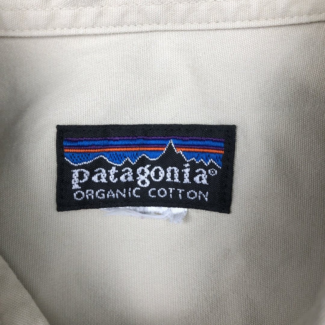 2000'S Patagonia Organic Cotton Short-Sleeve Cotton Shirt, Men's Size L (approx.) Organic cotton Beige type Vintage Second Hand