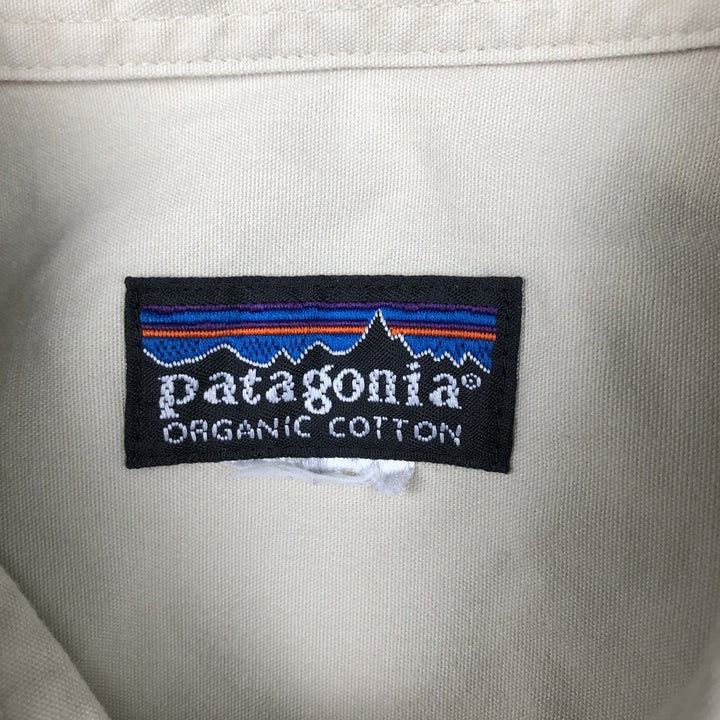 2000'S Patagonia Organic Cotton Short-Sleeve Cotton Shirt, Men's Size L (approx.) Organic cotton Beige type Vintage Second Hand