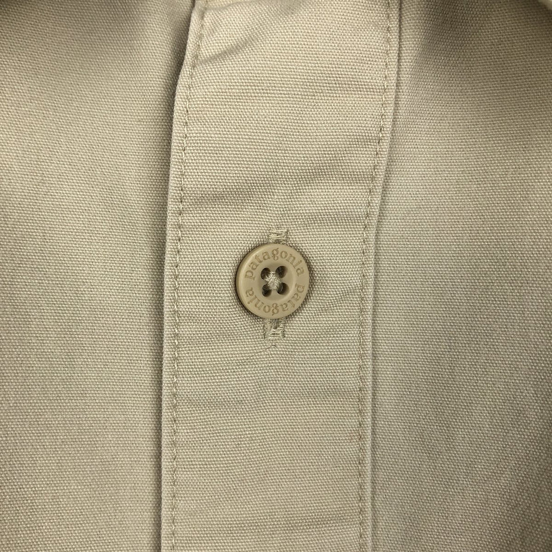 2000'S Patagonia Organic Cotton Short-Sleeve Cotton Shirt, Men's Size L (approx.) Organic cotton Beige type Vintage Second Hand
