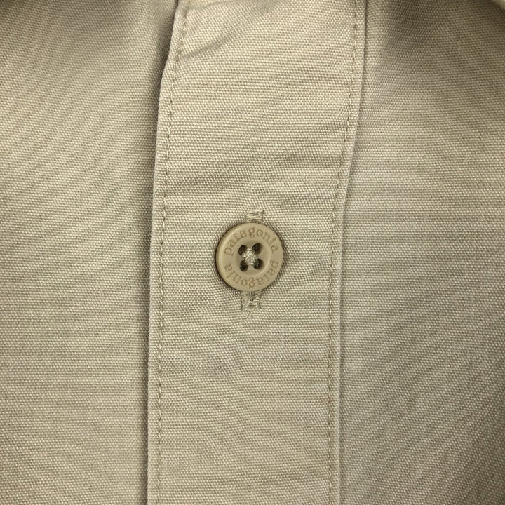 2000'S Patagonia Organic Cotton Short-Sleeve Cotton Shirt, Men's Size L (approx.) Organic cotton Beige type Vintage Second Hand
