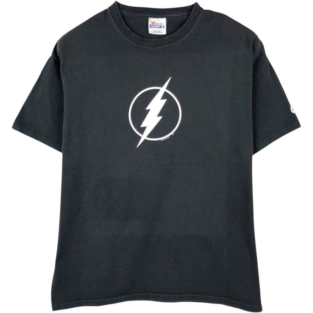 2000'S Hanes COMFORT-T THE FLASH character print T-shirt, men's size L (approx.) cotton black type Vintage Second Hand