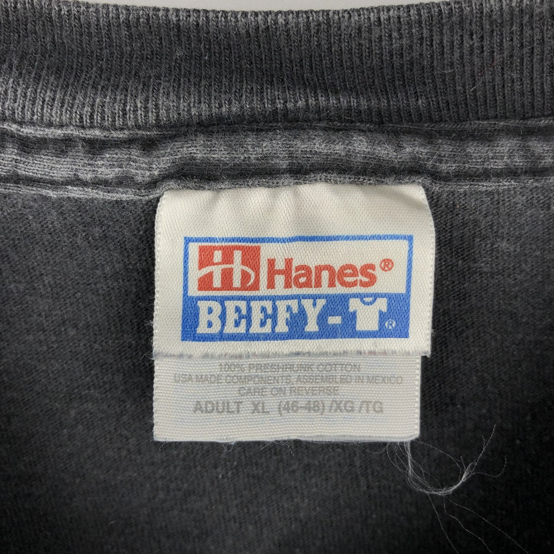 2000'S Hanes BEEFY-T Motorcycle T-shirt, Men's XL equivalent. cotton black type Vintage Second Hand