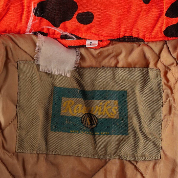 Raerviks Camouflage Pattern Duck Hunter Camo Hunting Jacket, Men's Size L (approx.) unclear orange type Vintage Second Hand