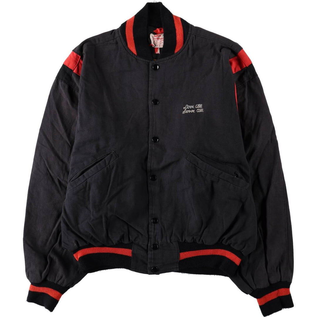 90'S Satin Jackets inc. HARD ROCK CAFE Blouson, Men's Size L (approx.), Vintage unclear black type Vintage Second Hand