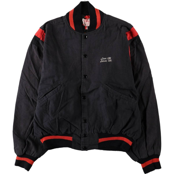 90'S Satin Jackets inc. HARD ROCK CAFE Blouson, Men's Size L (approx.), Vintage unclear black type Vintage Second Hand