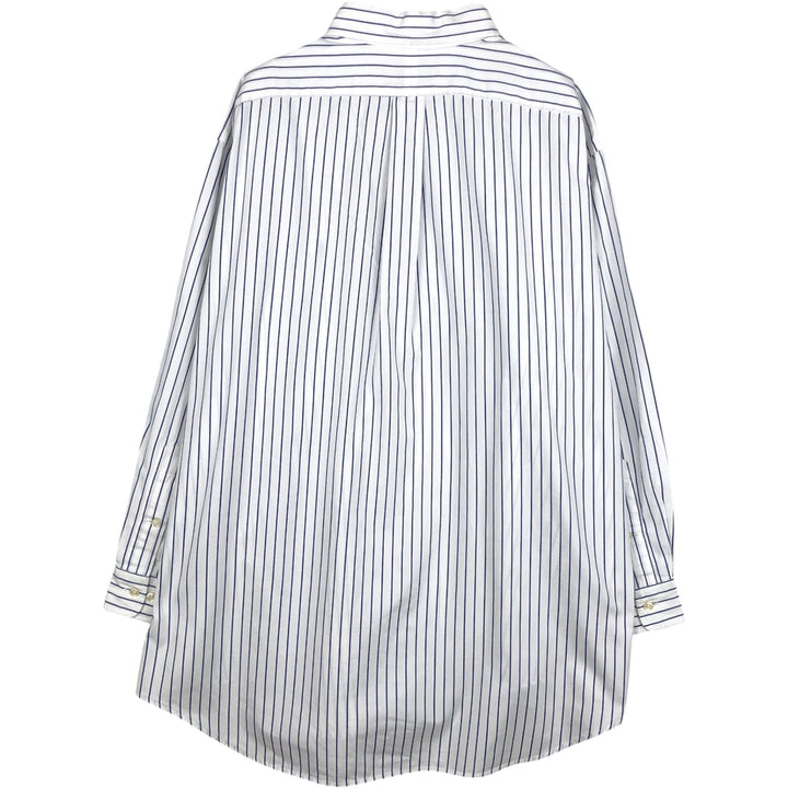 Ralph Lauren YAMOUTH Long-Sleeve Button-Down Striped Shirt, Men's Size XL (approx.) cotton blue type Vintage Second Hand