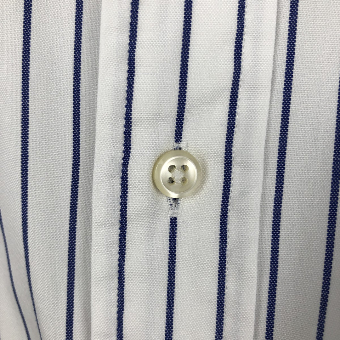 Ralph Lauren YAMOUTH Long-Sleeve Button-Down Striped Shirt, Men's Size XL (approx.) cotton blue type Vintage Second Hand