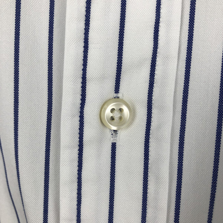 Ralph Lauren YAMOUTH Long-Sleeve Button-Down Striped Shirt, Men's Size XL (approx.) cotton blue type Vintage Second Hand