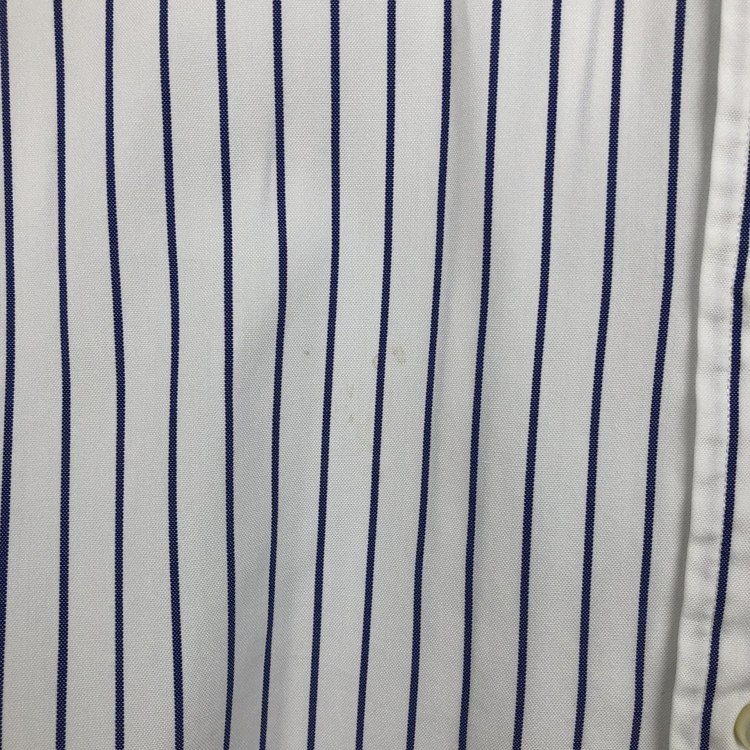 Ralph Lauren YAMOUTH Long-Sleeve Button-Down Striped Shirt, Men's Size XL (approx.) cotton blue type Vintage Second Hand