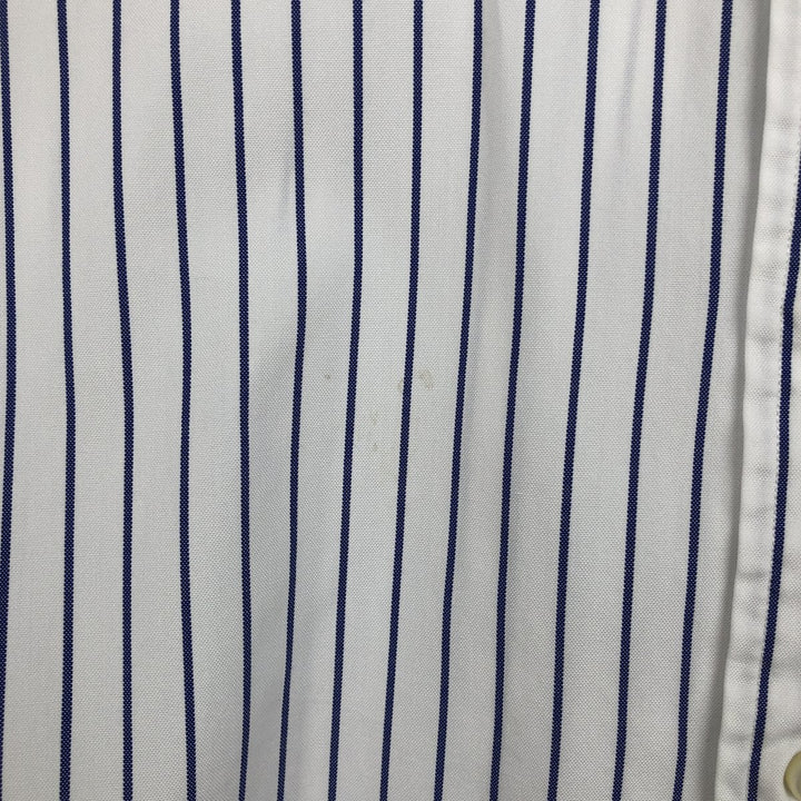 Ralph Lauren YAMOUTH Long-Sleeve Button-Down Striped Shirt, Men's Size XL (approx.) cotton blue type Vintage Second Hand