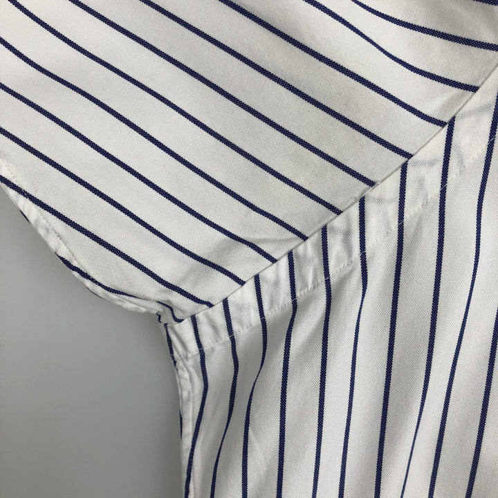 Ralph Lauren YAMOUTH Long-Sleeve Button-Down Striped Shirt, Men's Size XL (approx.) cotton blue type Vintage Second Hand