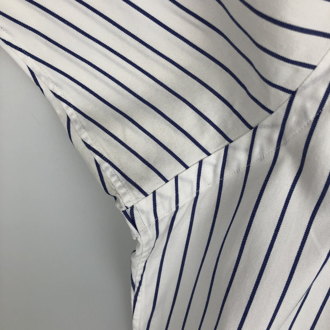 Ralph Lauren YAMOUTH Long-Sleeve Button-Down Striped Shirt, Men's Size XL (approx.) cotton blue type Vintage Second Hand