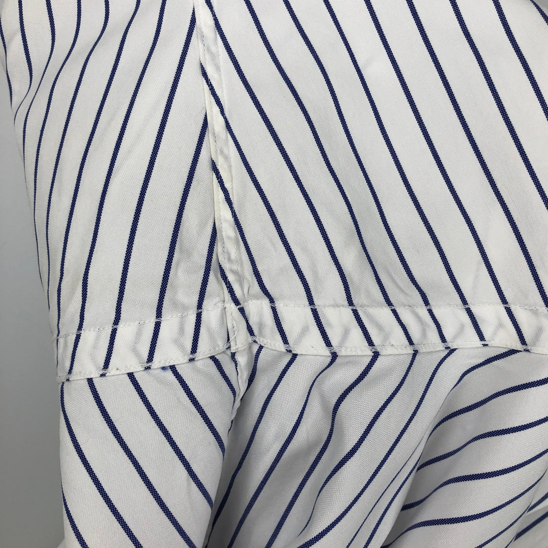 Ralph Lauren YAMOUTH Long-Sleeve Button-Down Striped Shirt, Men's Size XL (approx.) cotton blue type Vintage Second Hand