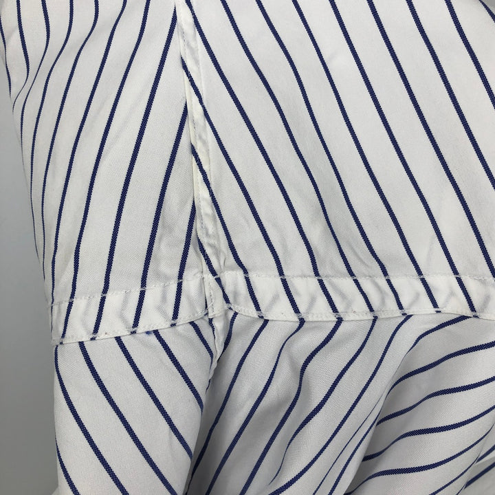 Ralph Lauren YAMOUTH Long-Sleeve Button-Down Striped Shirt, Men's Size XL (approx.) cotton blue type Vintage Second Hand