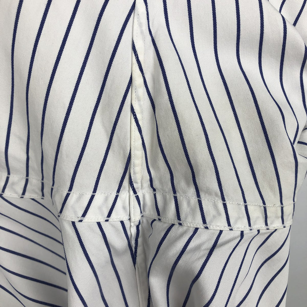 Ralph Lauren YAMOUTH Long-Sleeve Button-Down Striped Shirt, Men's Size XL (approx.) cotton blue type Vintage Second Hand