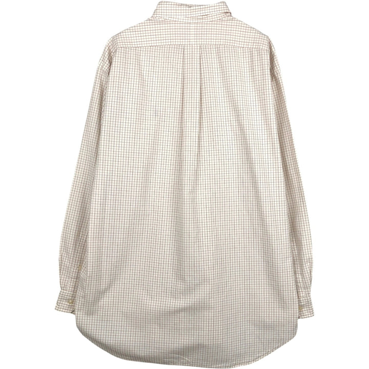 Ralph Lauren BLAKE Check Pattern Long Sleeve Button-Down Check Shirt, Men's Size L cotton white type Vintage Second Hand
