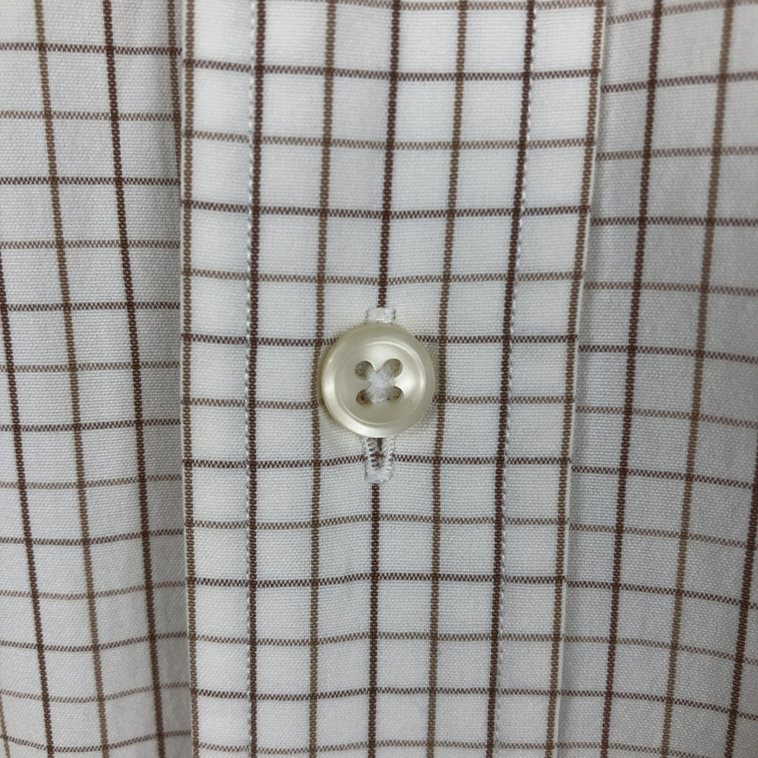 Ralph Lauren BLAKE Check Pattern Long Sleeve Button-Down Check Shirt, Men's Size L cotton white type Vintage Second Hand