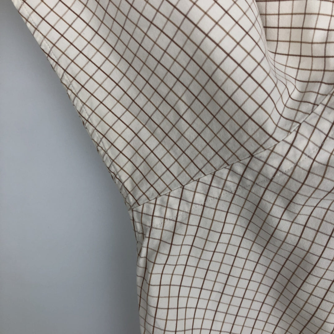 Ralph Lauren BLAKE Check Pattern Long Sleeve Button-Down Check Shirt, Men's Size L cotton white type Vintage Second Hand