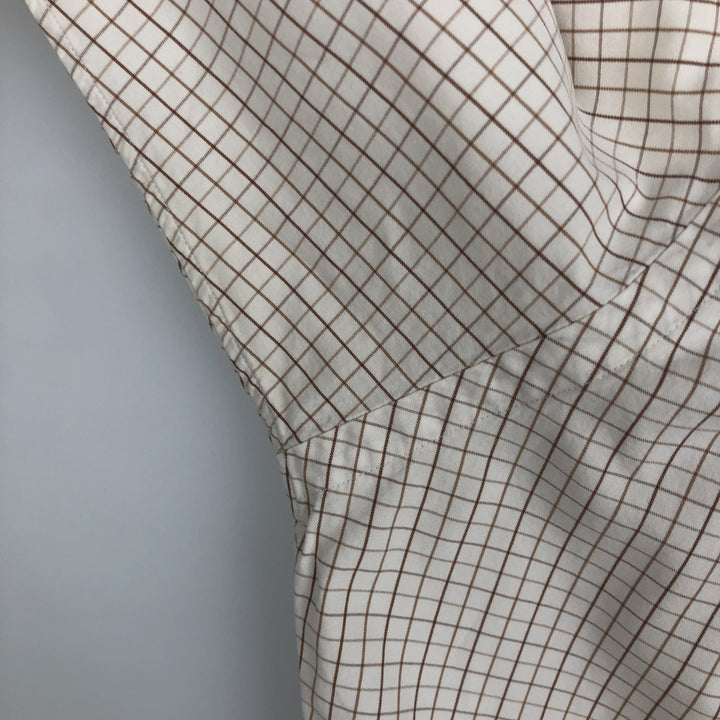 Ralph Lauren BLAKE Check Pattern Long Sleeve Button-Down Check Shirt, Men's Size L cotton white type Vintage Second Hand