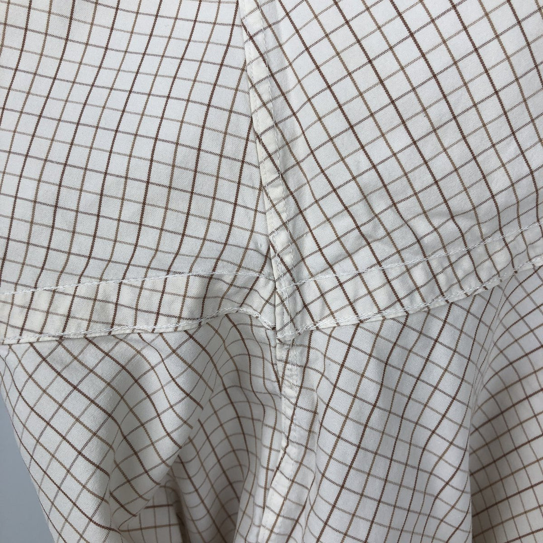 Ralph Lauren BLAKE Check Pattern Long Sleeve Button-Down Check Shirt, Men's Size L cotton white type Vintage Second Hand