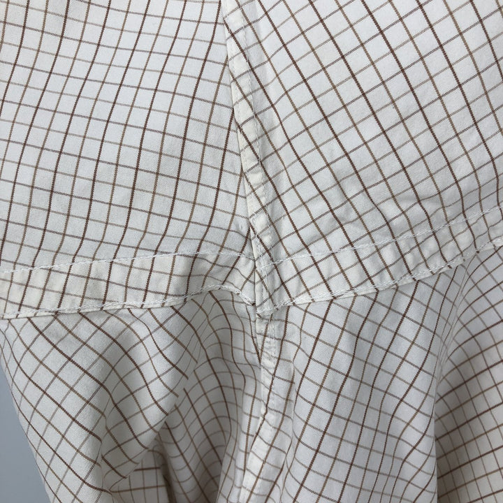 Ralph Lauren BLAKE Check Pattern Long Sleeve Button-Down Check Shirt, Men's Size L cotton white type Vintage Second Hand