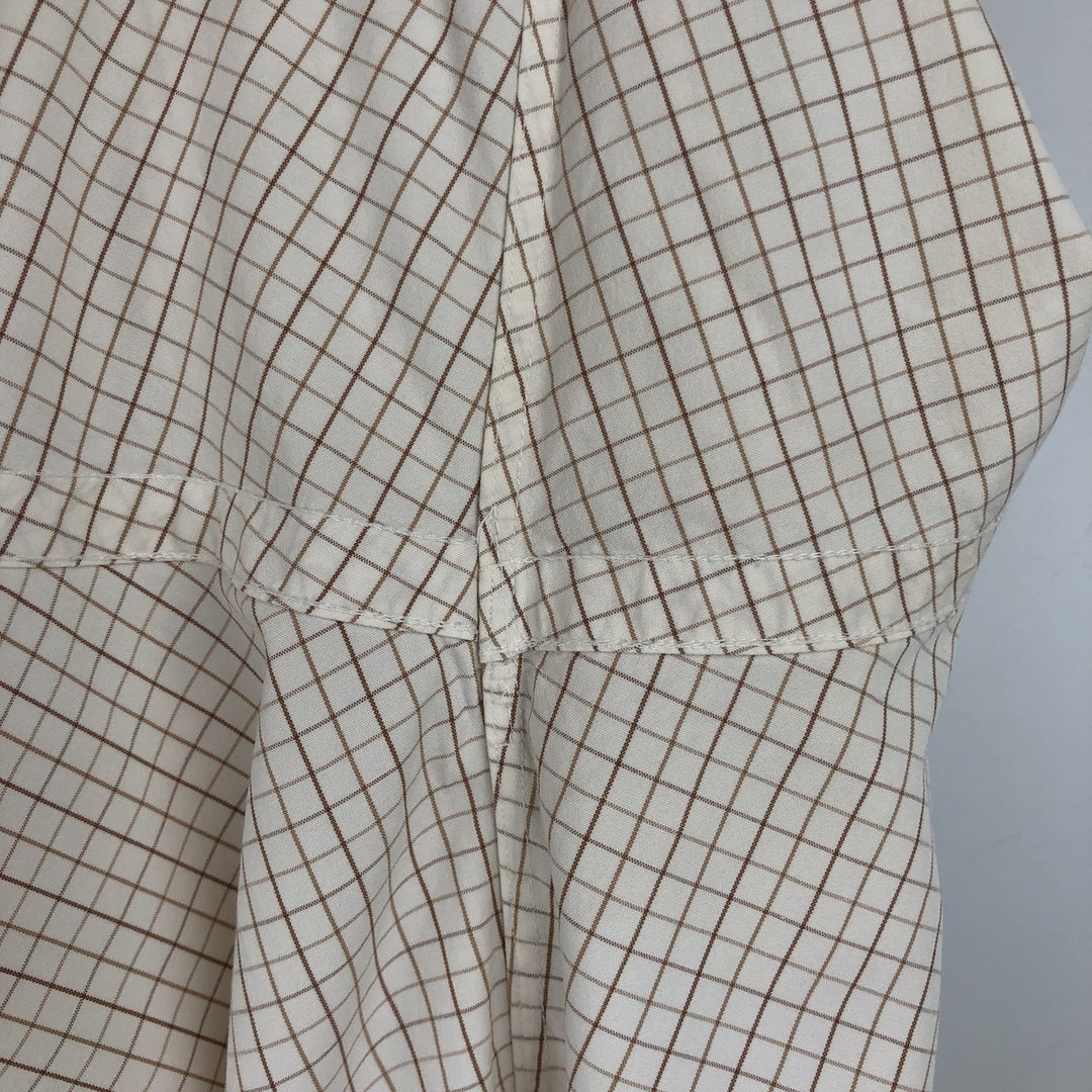 Ralph Lauren BLAKE Check Pattern Long Sleeve Button-Down Check Shirt, Men's Size L cotton white type Vintage Second Hand