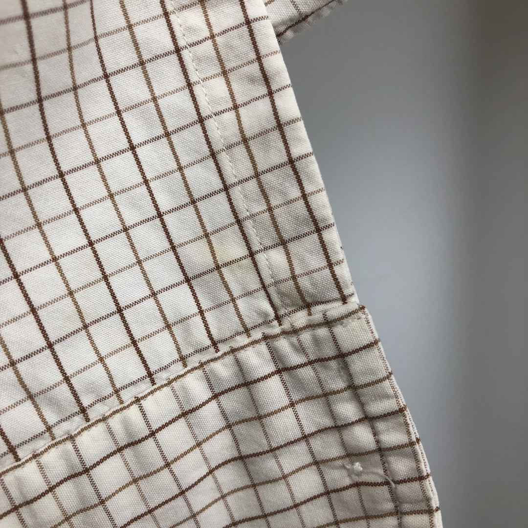 Ralph Lauren BLAKE Check Pattern Long Sleeve Button-Down Check Shirt, Men's Size L cotton white type Vintage Second Hand