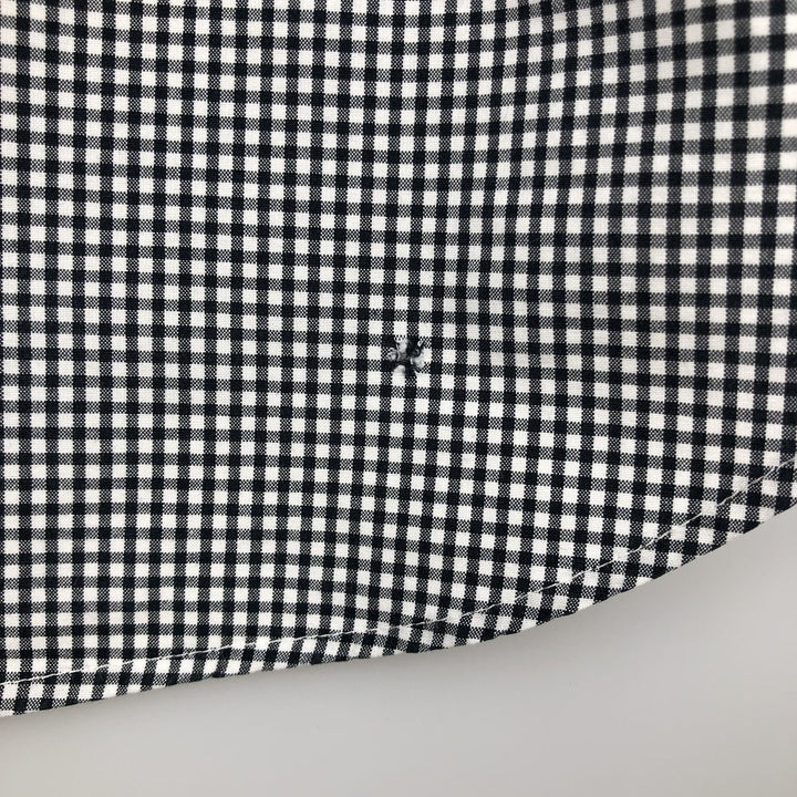 Ralph Lauren Classic Fit Gingham Check Long Sleeve Button Down Check Shirt Men's M unclear black type Vintage Second Hand