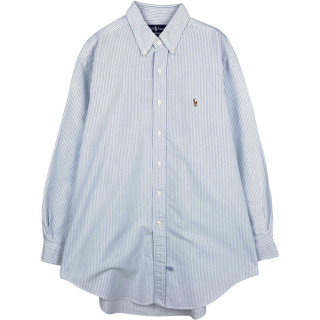 Ralph Lauren Classic Fit Long Sleeve Button Down Striped Shirt Men's XL cotton blue type Vintage Second Hand