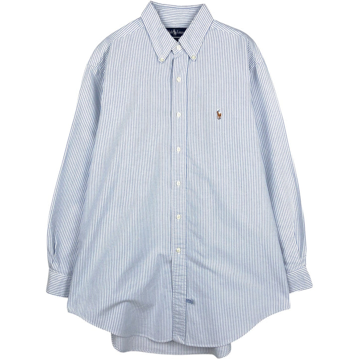 Ralph Lauren Classic Fit Long Sleeve Button Down Striped Shirt Men's XL cotton blue type Vintage Second Hand