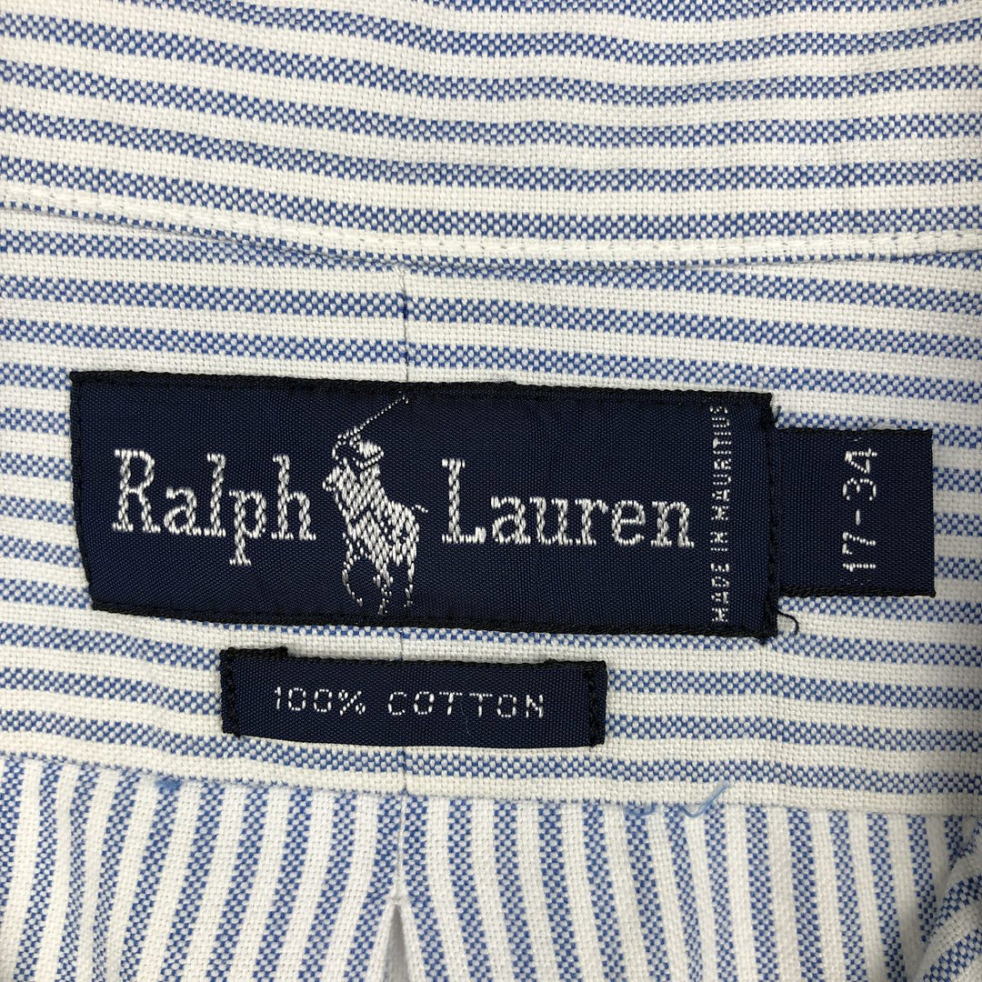 Ralph Lauren Classic Fit Long Sleeve Button Down Striped Shirt Men's XL cotton blue type Vintage Second Hand