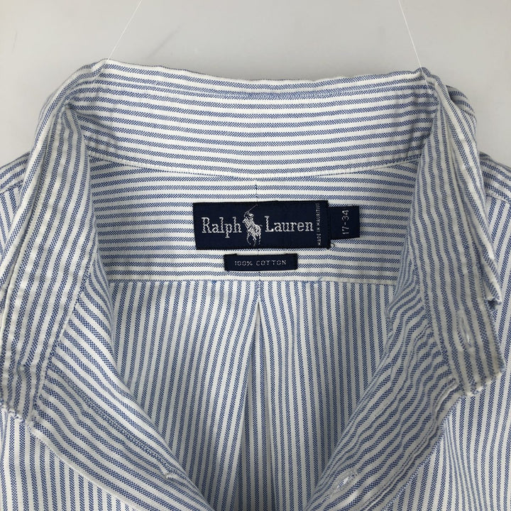 Ralph Lauren Classic Fit Long Sleeve Button Down Striped Shirt Men's XL cotton blue type Vintage Second Hand