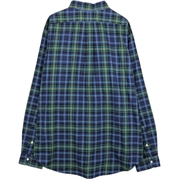 Ralph Lauren Classic Fit Long Sleeve Button Down Check Shirt Men's XL cotton navy blue type Vintage Second Hand