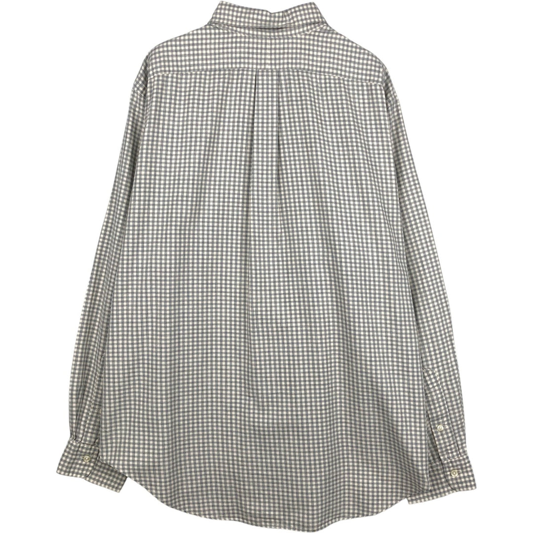 Ralph Lauren CLASSIC FIT Check Pattern Long-Sleeve Button-Down Check Shirt, Men's Size XL (approx.) cotton gray type Vintage Second Hand